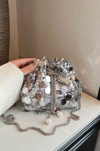 Drawstring Sequin Crossbody Bag - DaTrendStore.Com