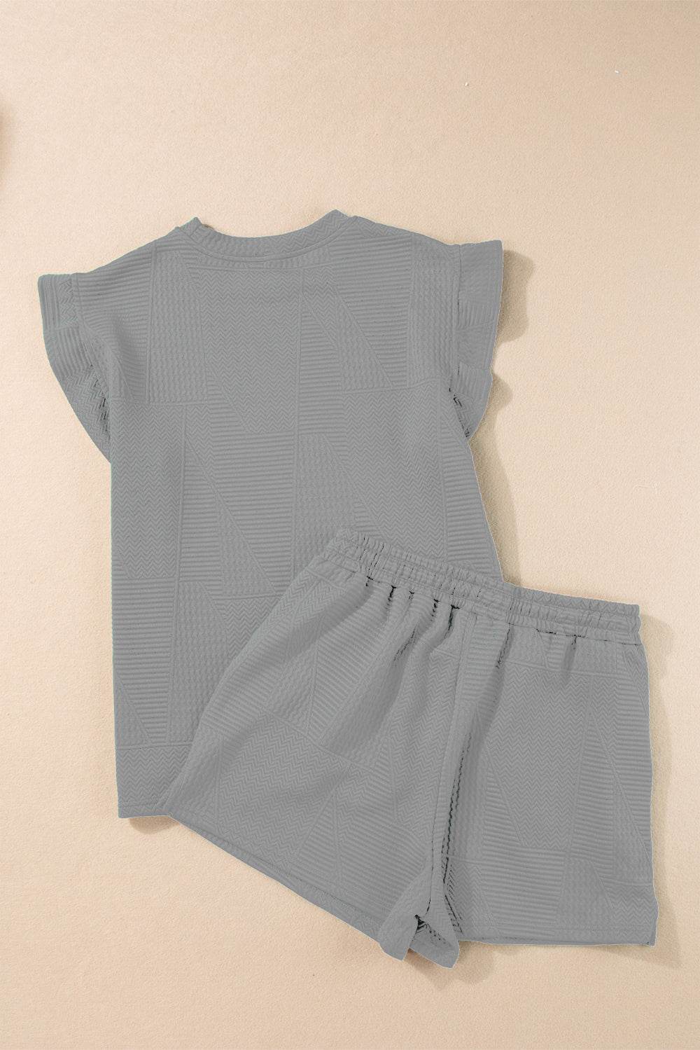 Slit Round Neck Top and Drawstring Shorts Set - DaTrendStore.Com
