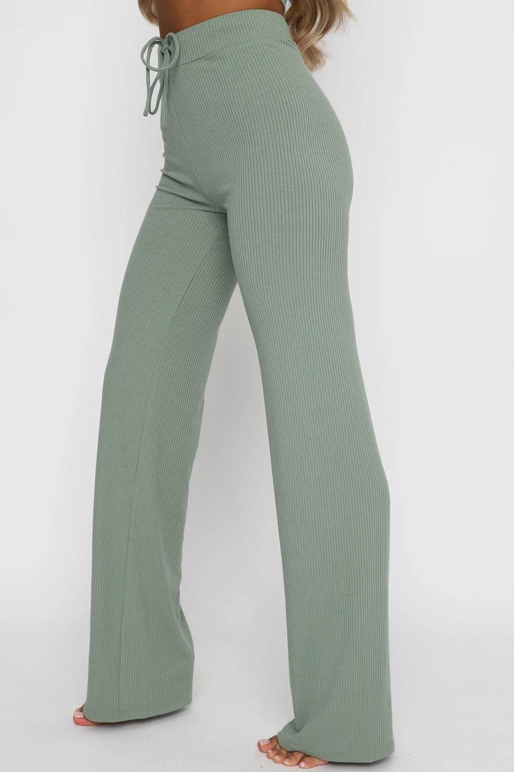 Round Neck Short Sleeve Top and Pants Set - DaTrendStore.Com