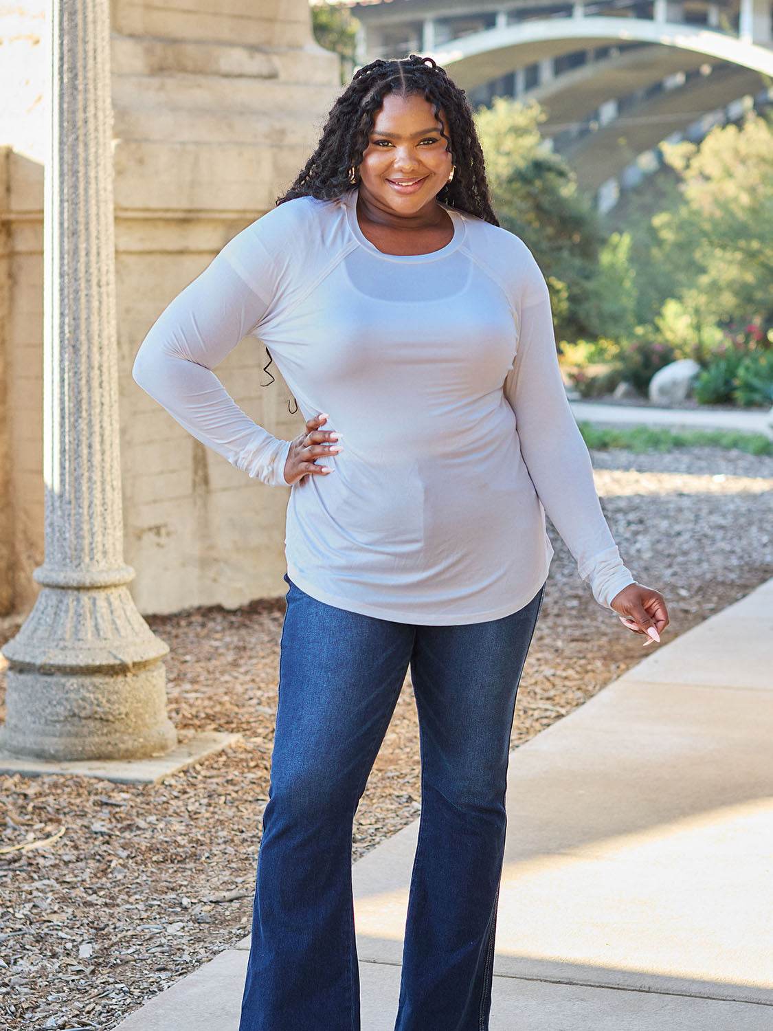 Basic Bae Full Size Round Neck Long Sleeve T-Shirt - DaTrendStore.Com
