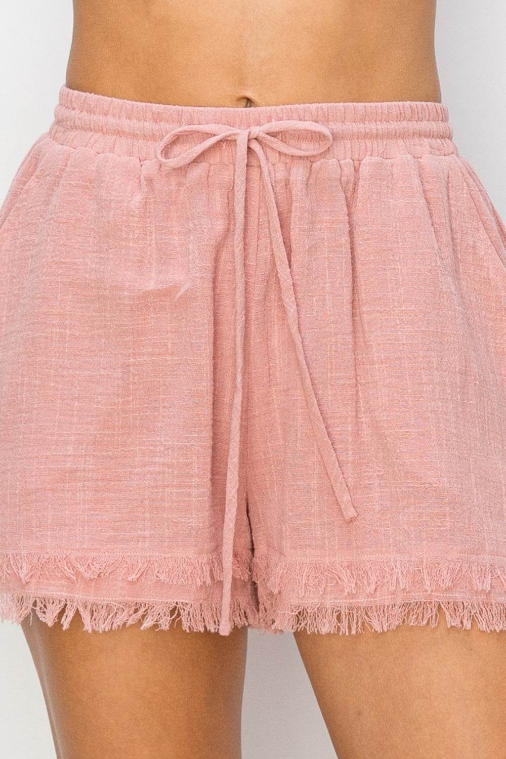 HYFVE Drawstring Frayed Shorts - DaTrendStore.Com
