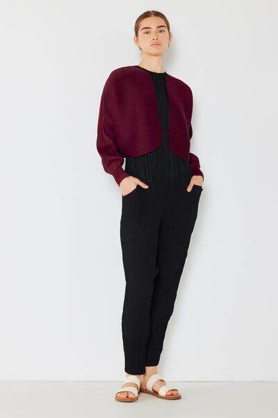 Marina West Swim Rib Pleated Puff Sleeve Bolero Cardigan - DaTrendStore.Com