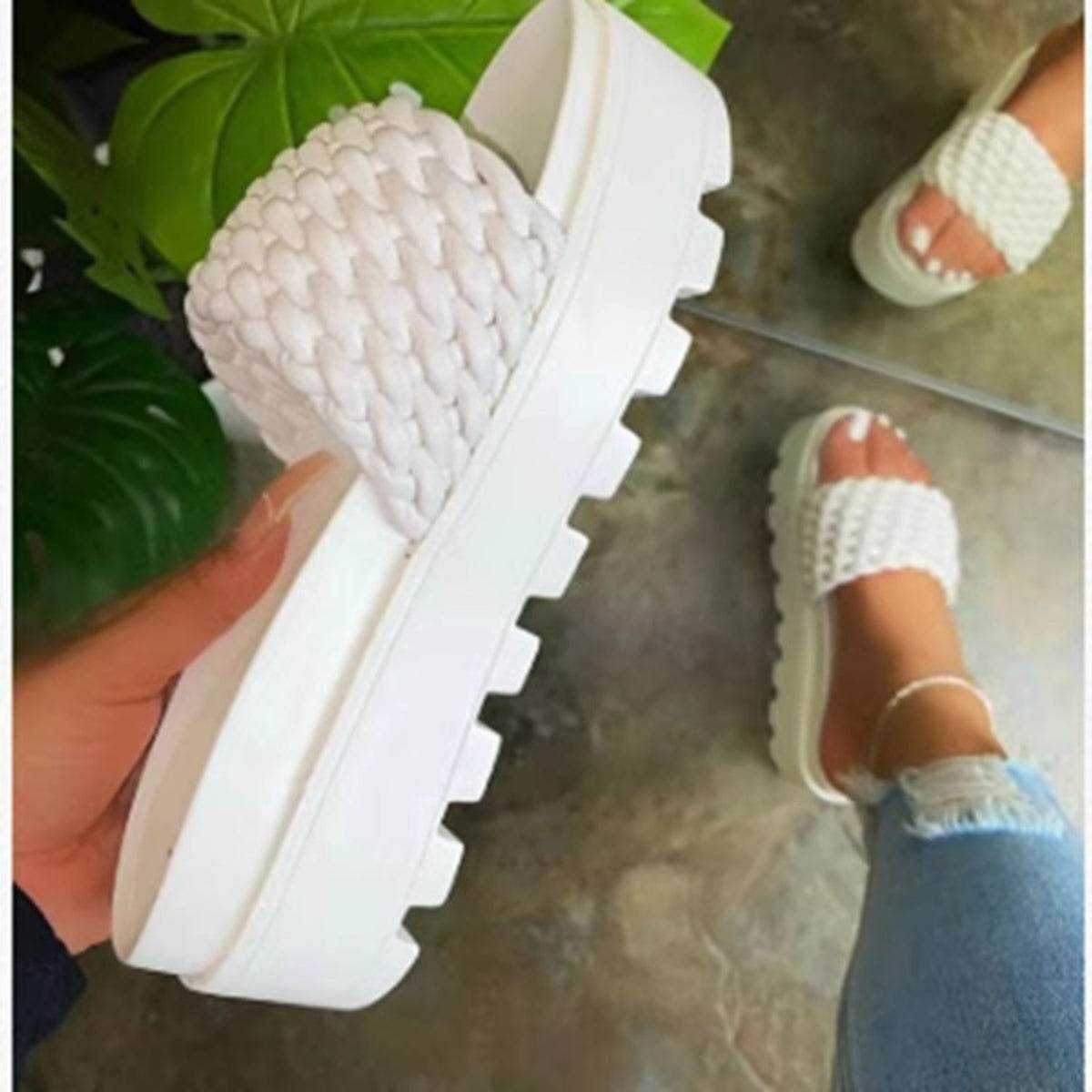 PU Leather Open Toe Platform Sandals - DaTrendStore.Com