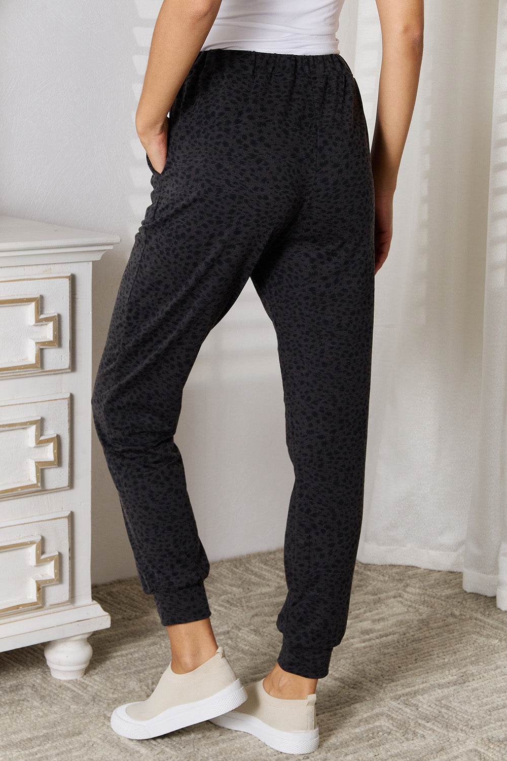 Basic Bae Leopard Print Joggers with Pockets - DaTrendStore.Com