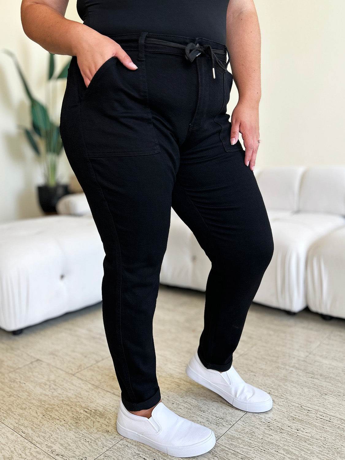 Judy Blue Full Size High Waist Double Roll Cuff Jeans - DaTrendStore.Com