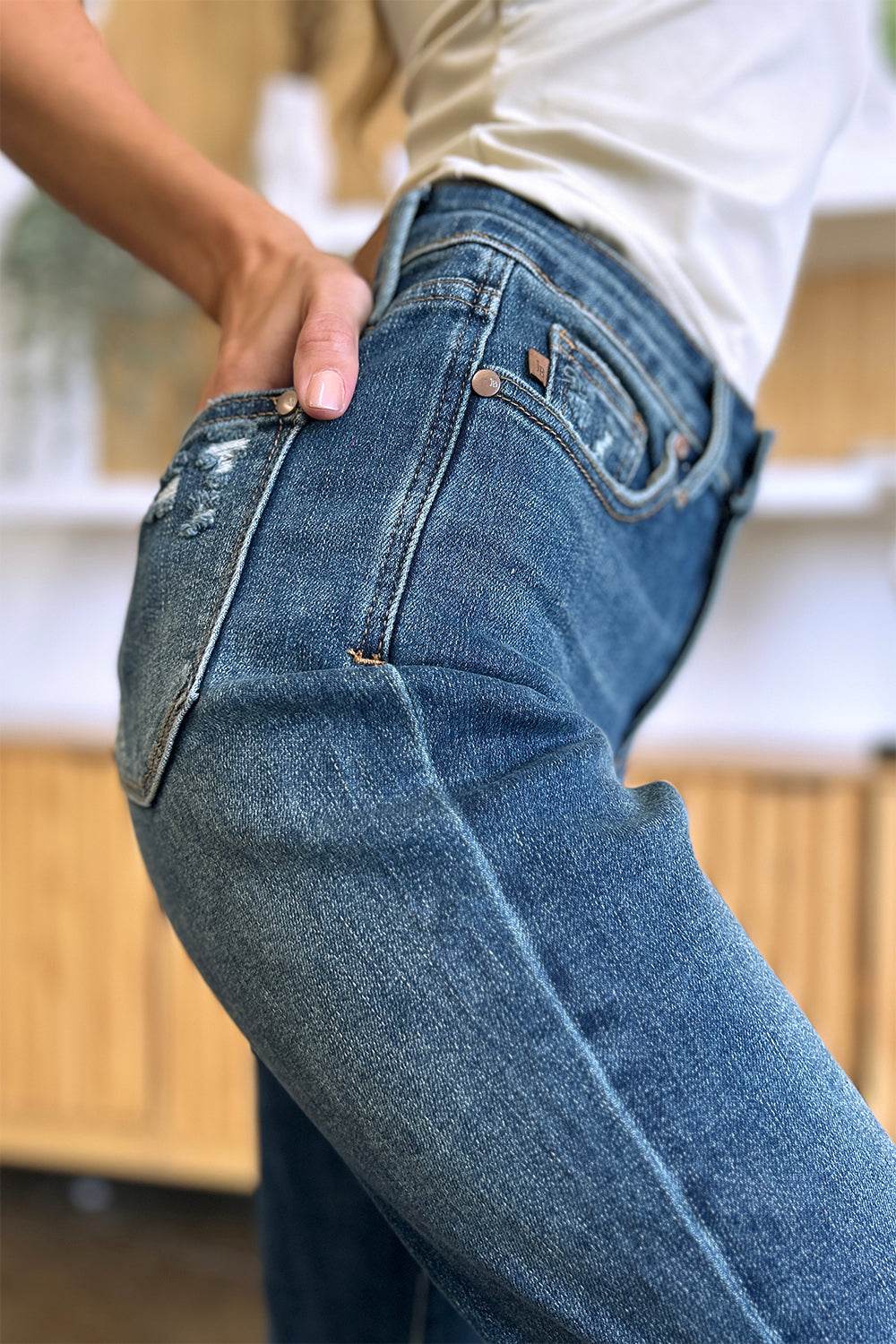 Judy Blue Full Size Tummy Control High Waist Slim Jeans - DaTrendStore.Com