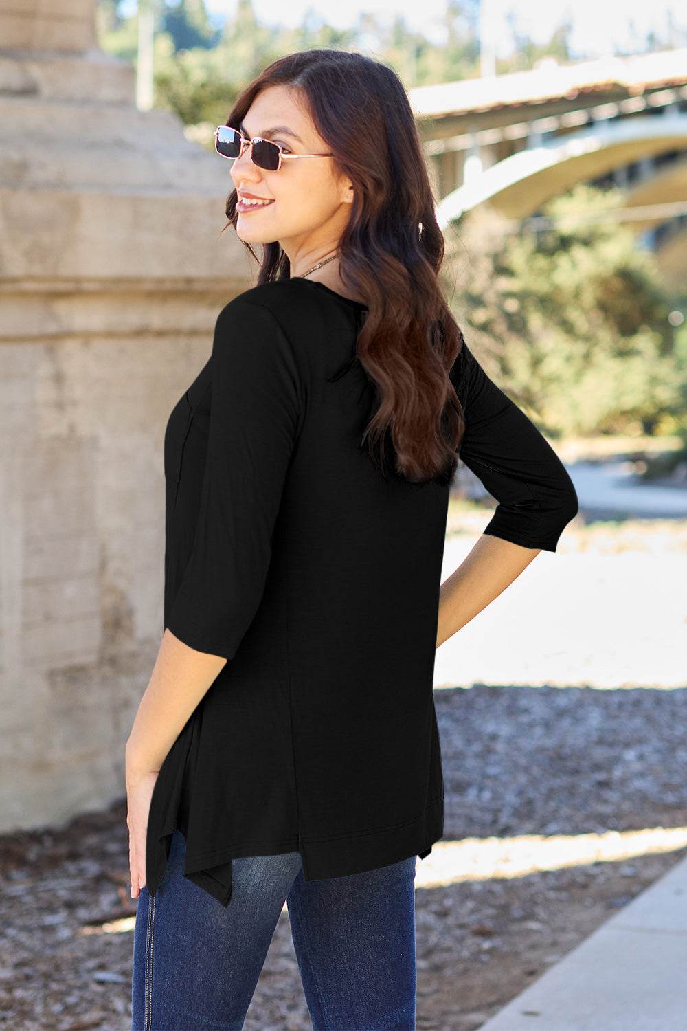 Basic Bae Full Size Round Neck Pocketed T-Shirt - DaTrendStore.Com