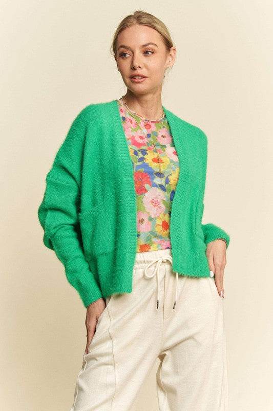 Davi & Dani Open Front Drop Shoulder Cardigan - DaTrendStore.Com