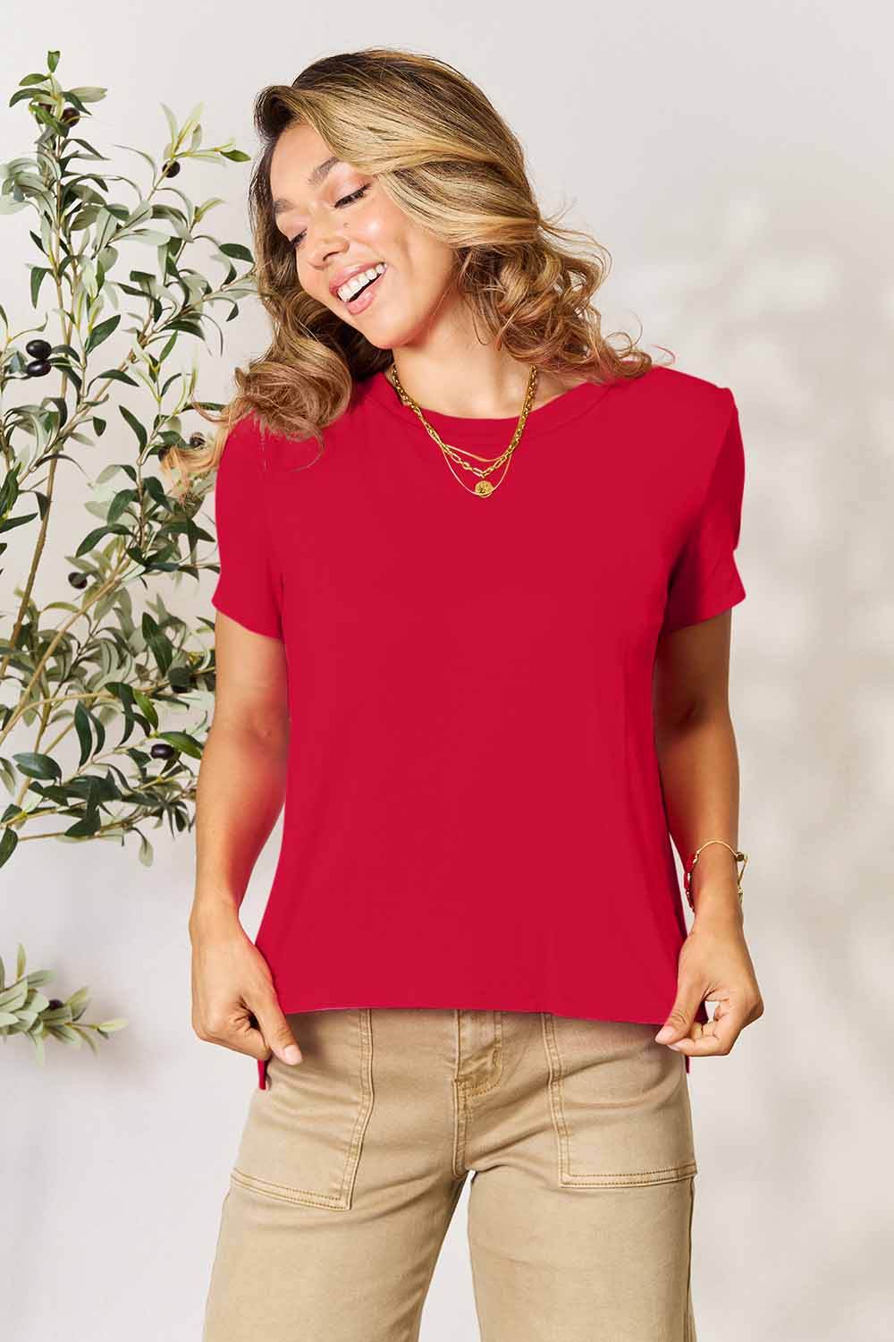 Basic Bae Full Size Round Neck Short Sleeve T-Shirt - DaTrendStore.Com