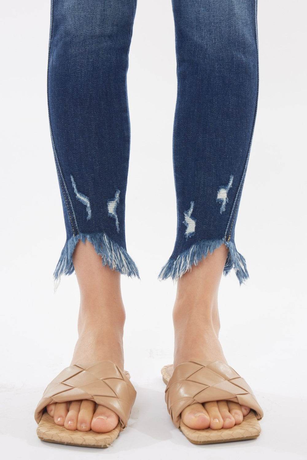 Kancan Raw Hem High Waist Cropped Jeans - DaTrendStore.Com