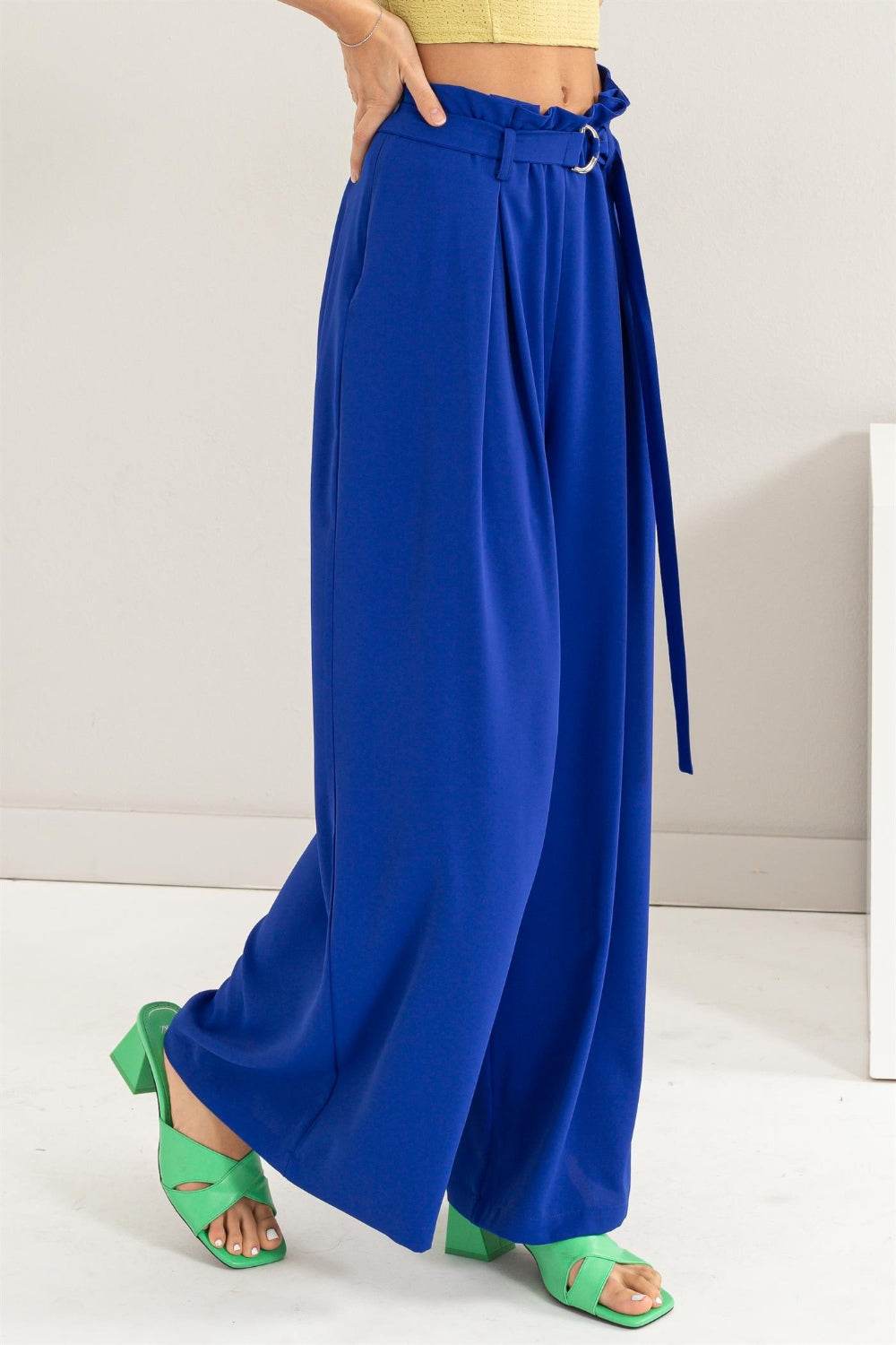 HYFVE Paperbag Waist Wide Leg Pants - DaTrendStore.Com