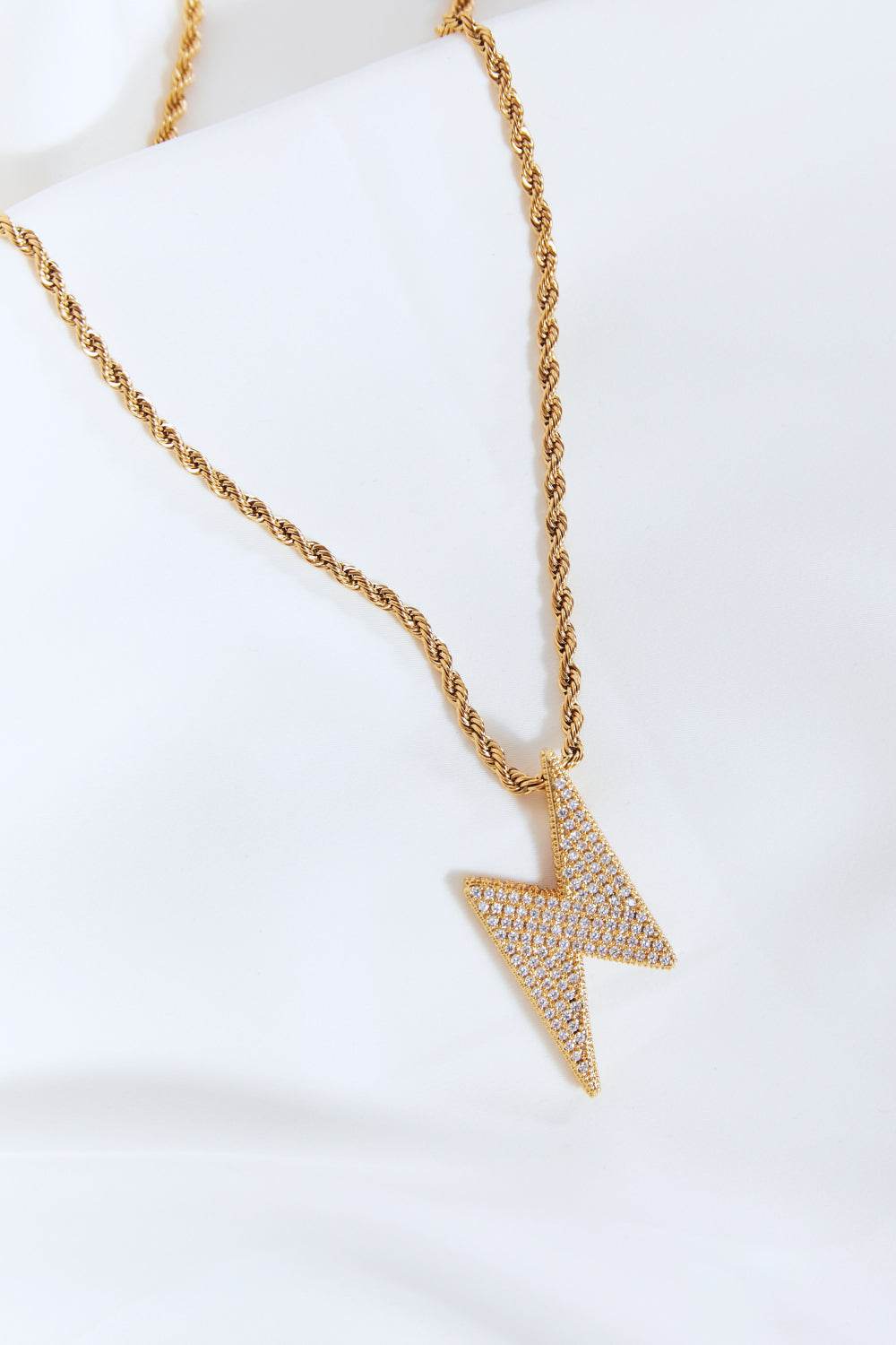 Brass Lightning Pendant Necklace - DaTrendStore.Com