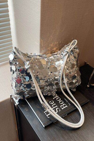 Sequin Knotted Straps Shoulder Bag - DaTrendStore.Com