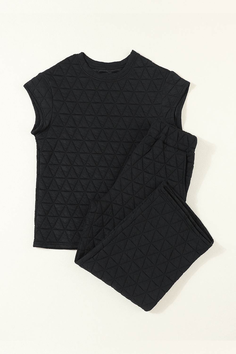 Short Sleeve Top and Pocketed Pants Lounge Set - DaTrendStore.Com