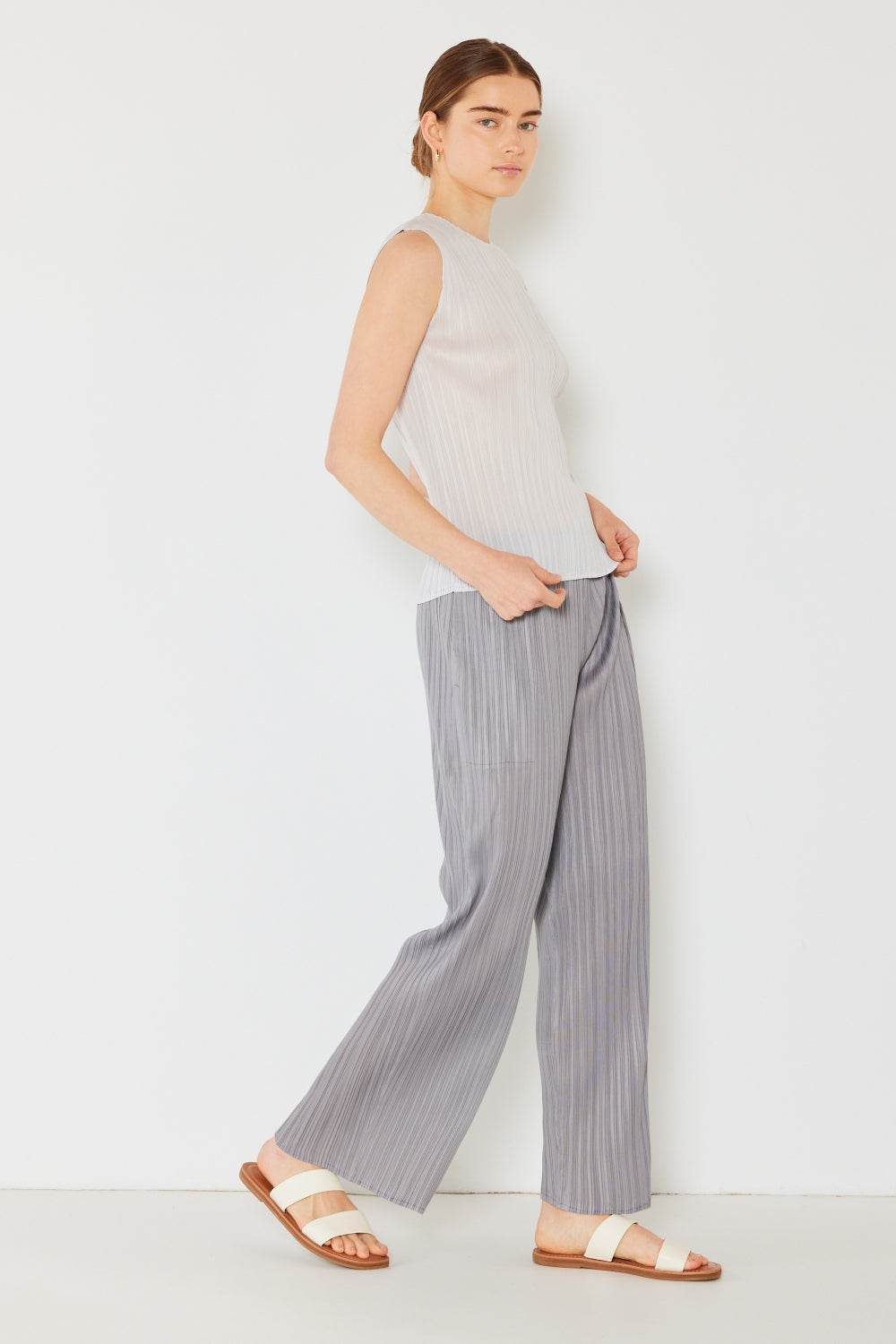 Marina West Swim Pleated Elastic-Waist Straight Pants - DaTrendStore.Com