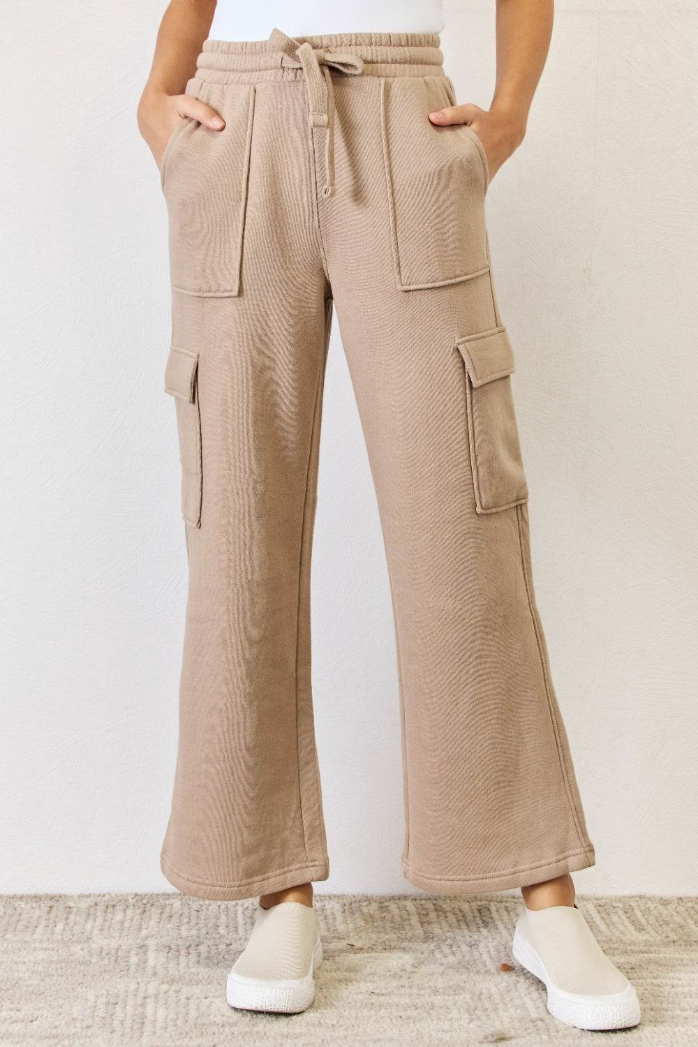 RISEN High Waist Cargo Wide Leg Pants - DaTrendStore.Com