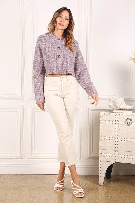 Melange multicolor sweater top - DaTrendStore.Com