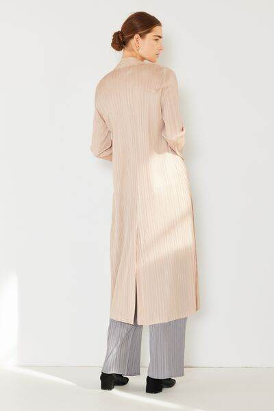 Marina West Swim Pleated Long Sleeve Cardigan - DaTrendStore.Com