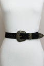 Suede Antique Gold Western Buckle Belt