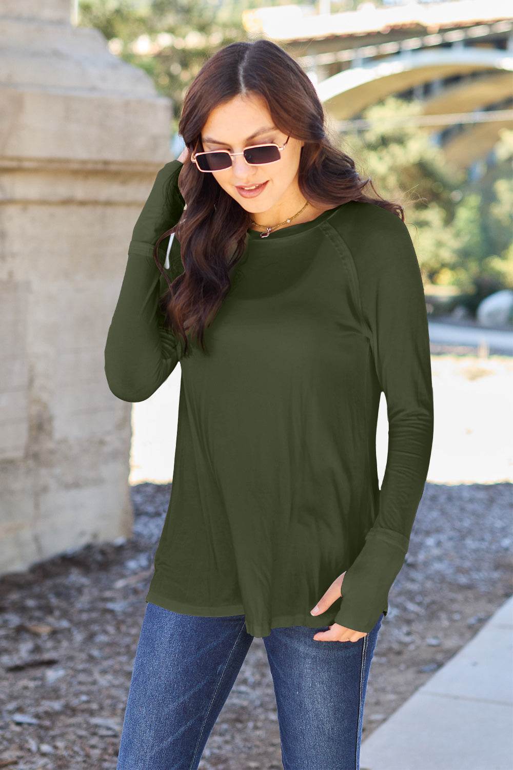 Basic Bae Full Size Round Neck Long Sleeve T-Shirt - DaTrendStore.Com