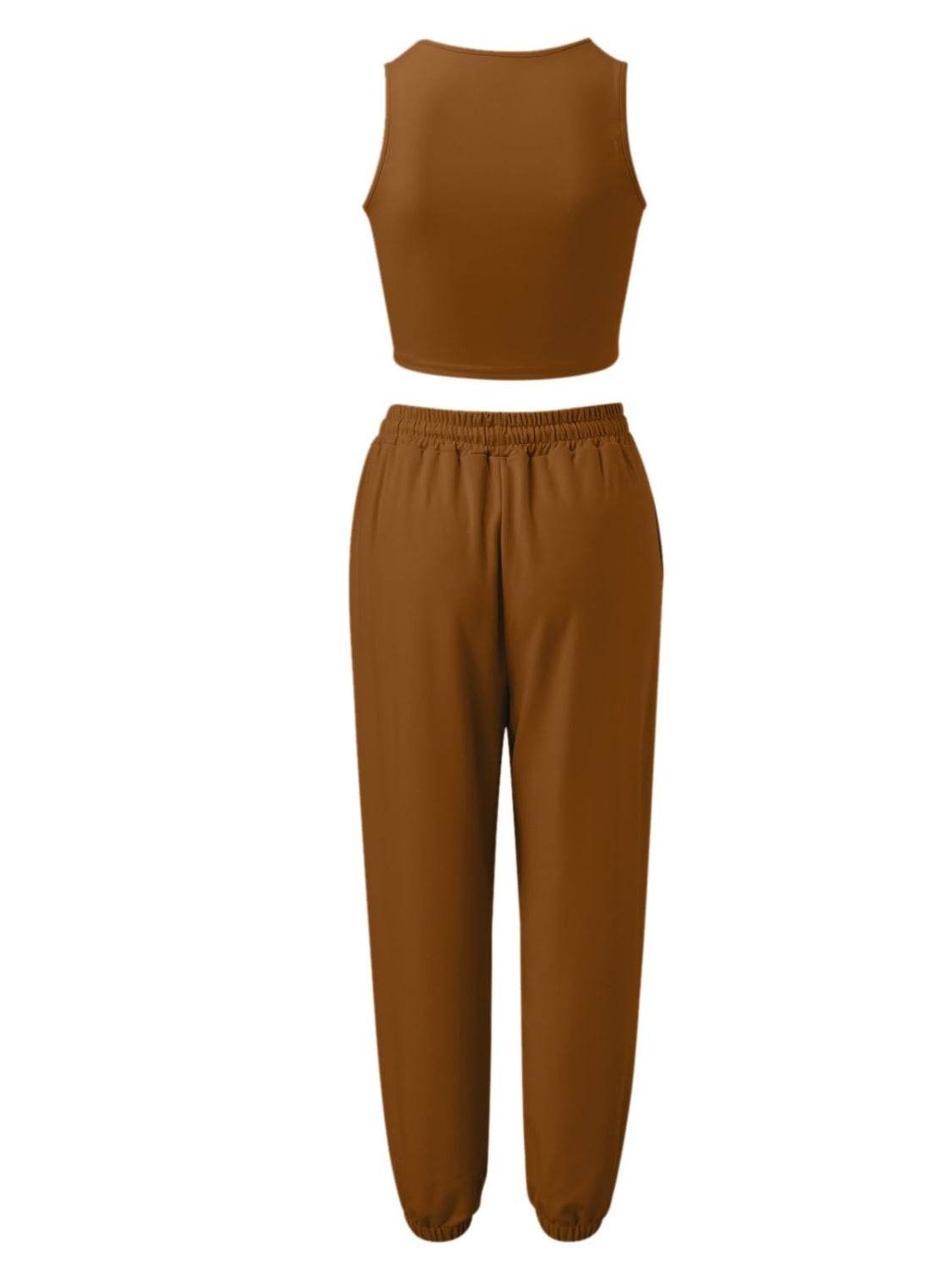 Wide Strap Top and Drawstring Joggers Set - DaTrendStore.Com