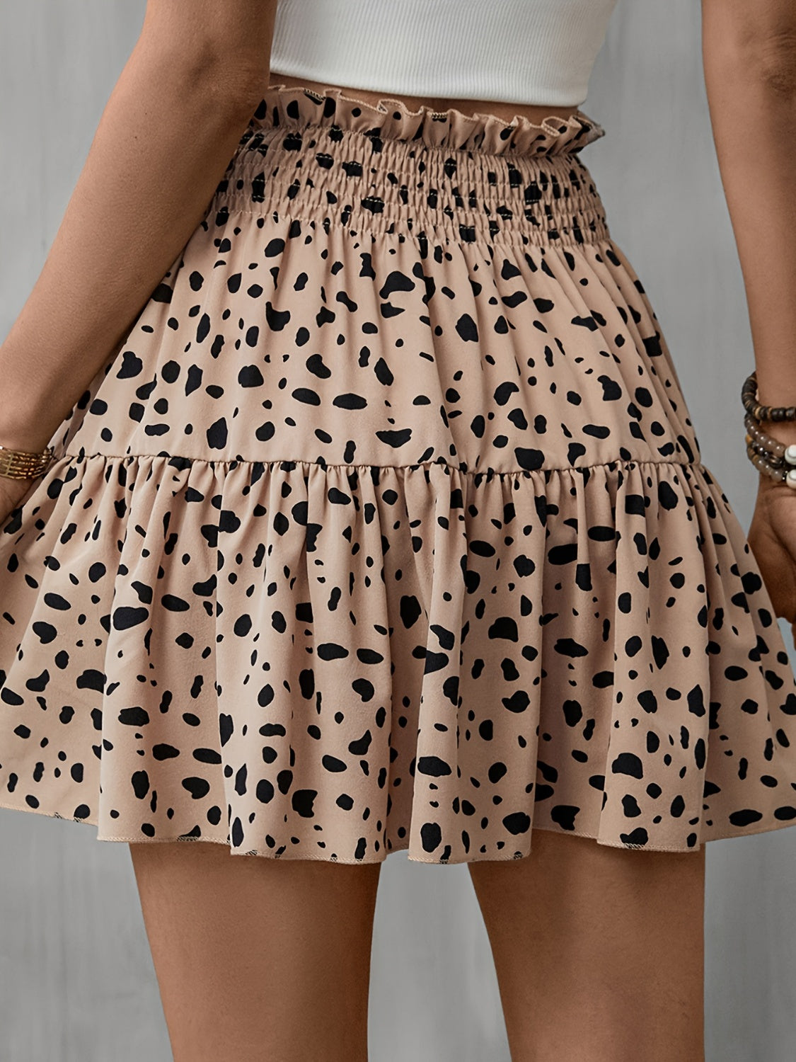 Frill Tied Printed Mini Skirt