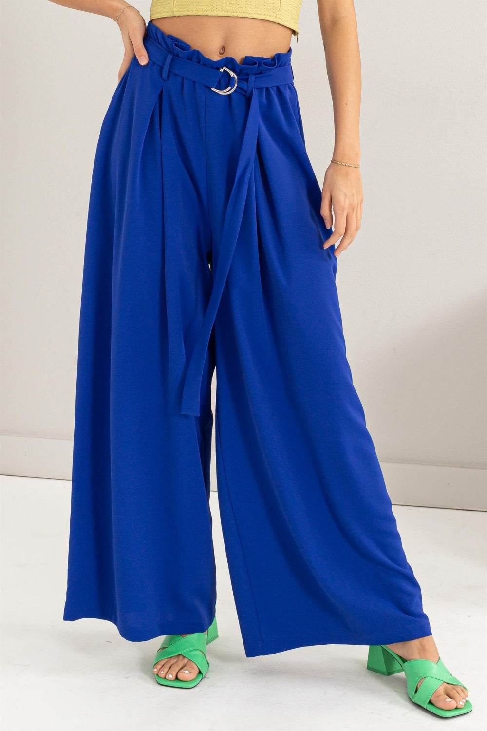 HYFVE Paperbag Waist Wide Leg Pants - DaTrendStore.Com