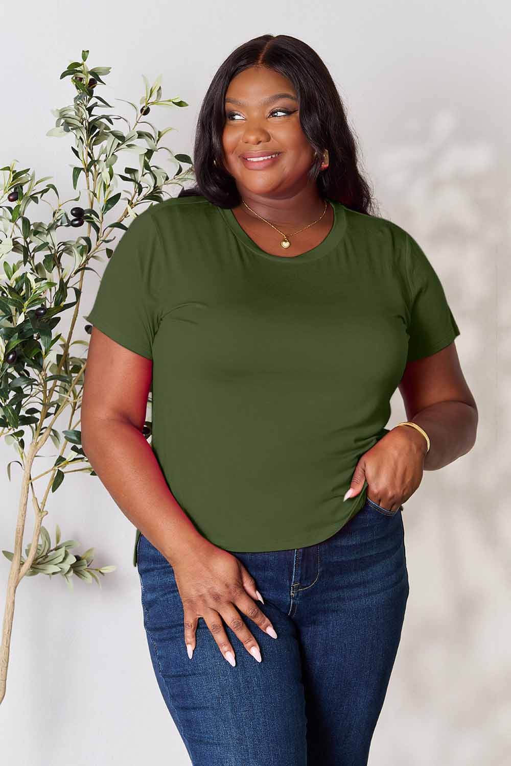 Basic Bae Full Size Round Neck Short Sleeve T-Shirt - DaTrendStore.Com