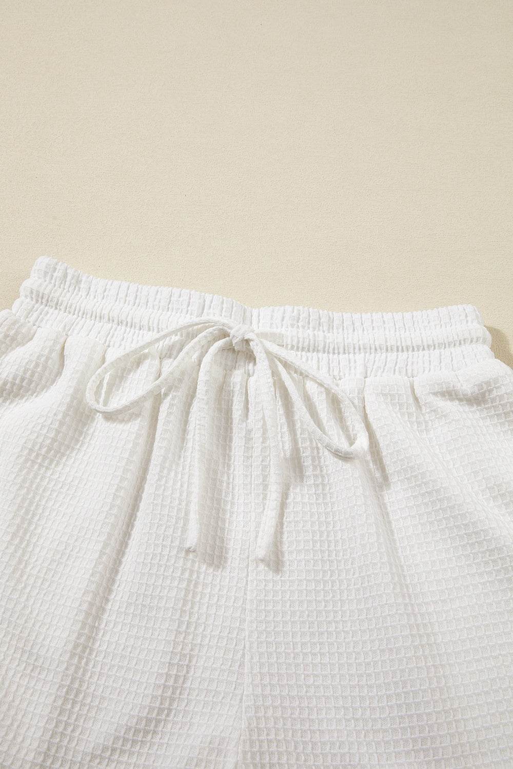 Round Neck Short Sleeve Top and Drawstring Shorts Set - DaTrendStore.Com