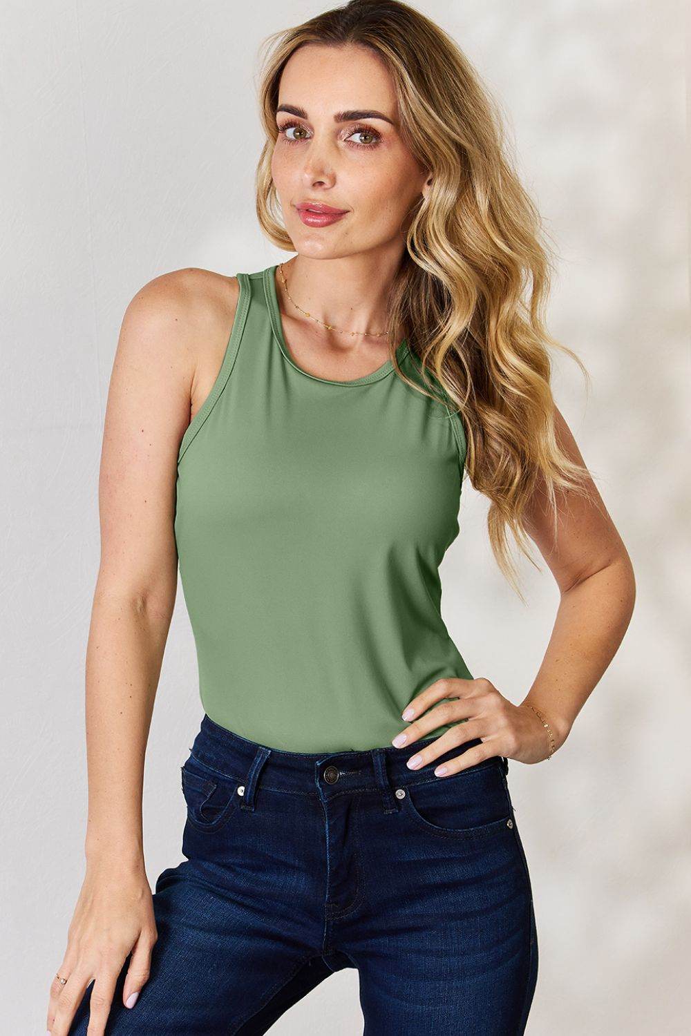 Basic Bae Full Size Round Neck Racerback Tank - DaTrendStore.Com