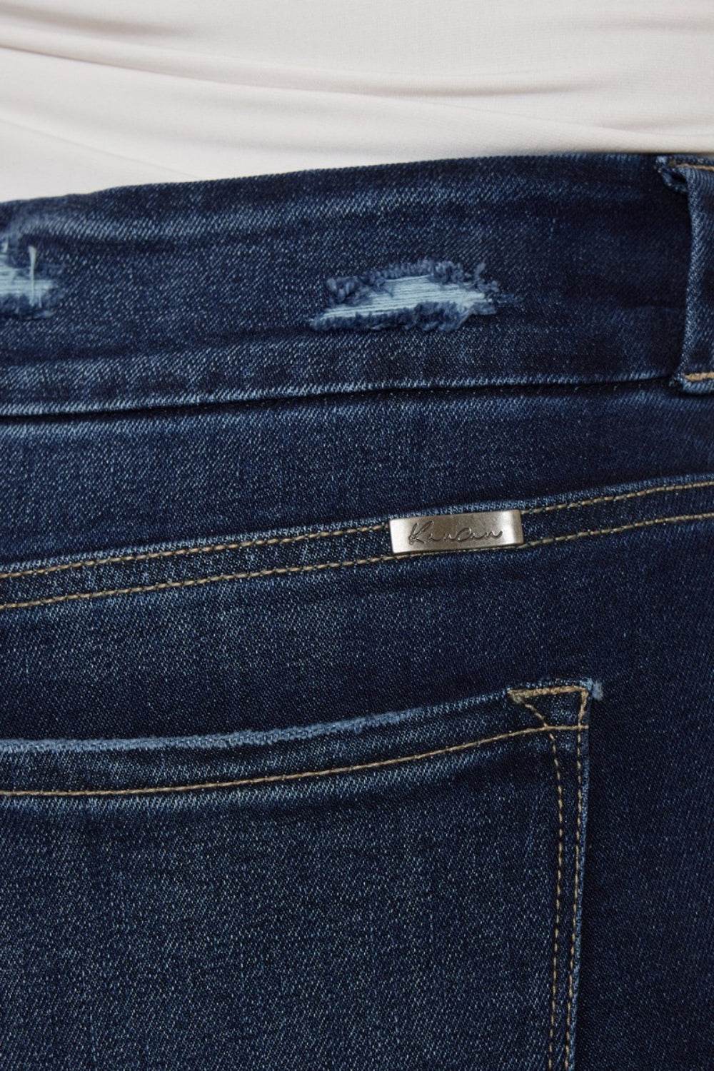 Kancan Full Size Cat's Whiskers Raw Hem High Waist Jeans - DaTrendStore.Com