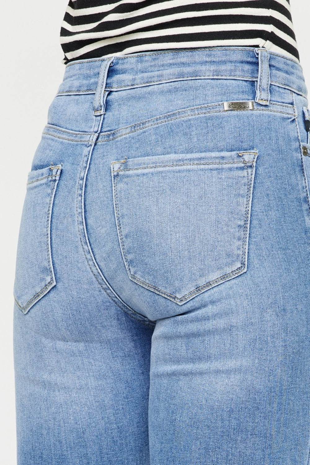 Kancan Distressed Cat's Whiskers Button Fly Jeans - DaTrendStore.Com
