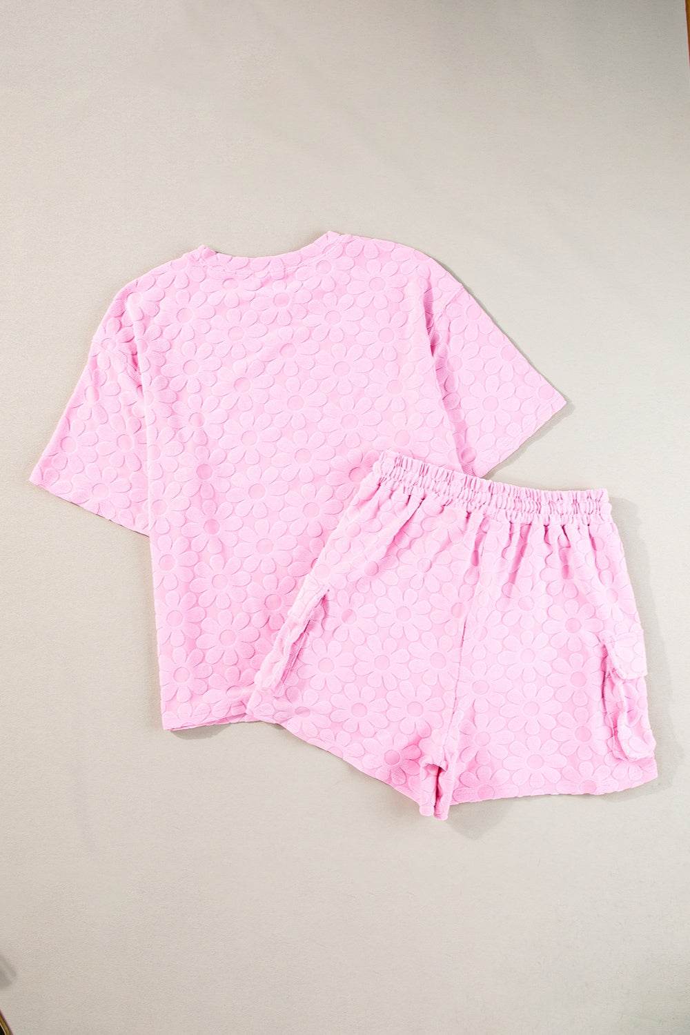 Round Neck Half Sleeve Top and Shorts Set - DaTrendStore.Com