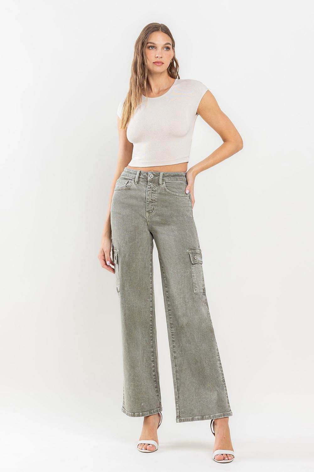 Vervet by Flying Monkey 90's Super High Rise Cargo Jeans - DaTrendStore.Com