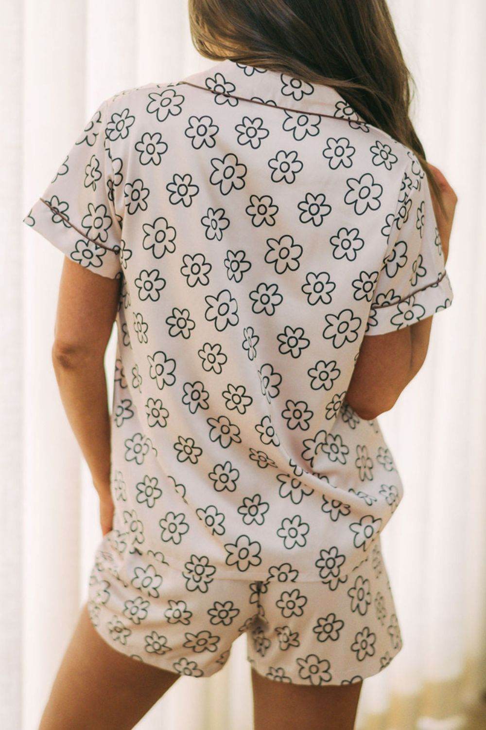 Flower Printed Top and Shorts Lounge Set - DaTrendStore.Com