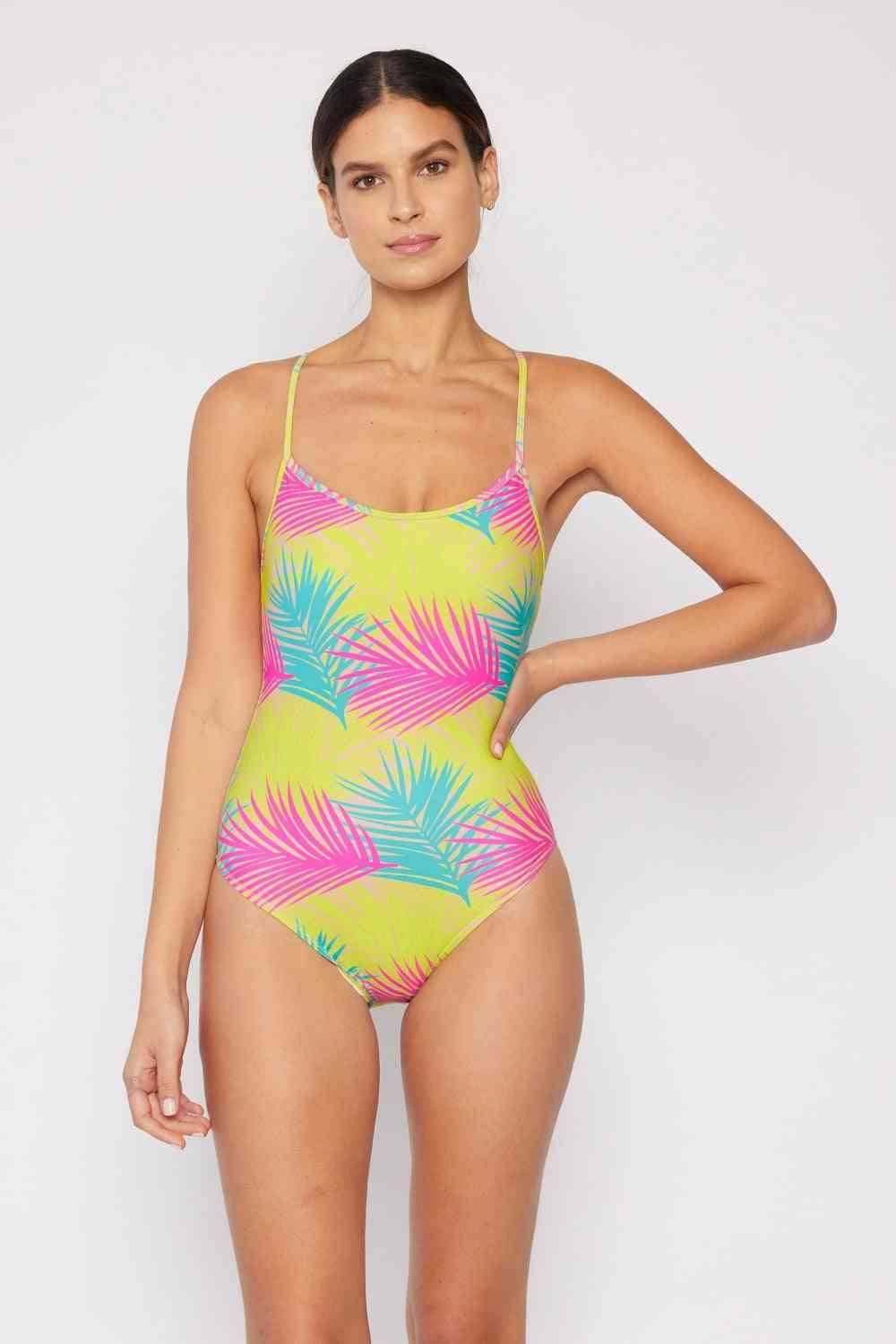 Marina West Swim High Tide One-Piece in Multi Palms - DaTrendStore.Com