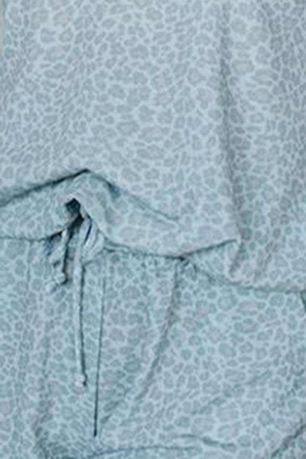 Leopard Notched Top and Drawstring Shorts Lounge Set - DaTrendStore.Com