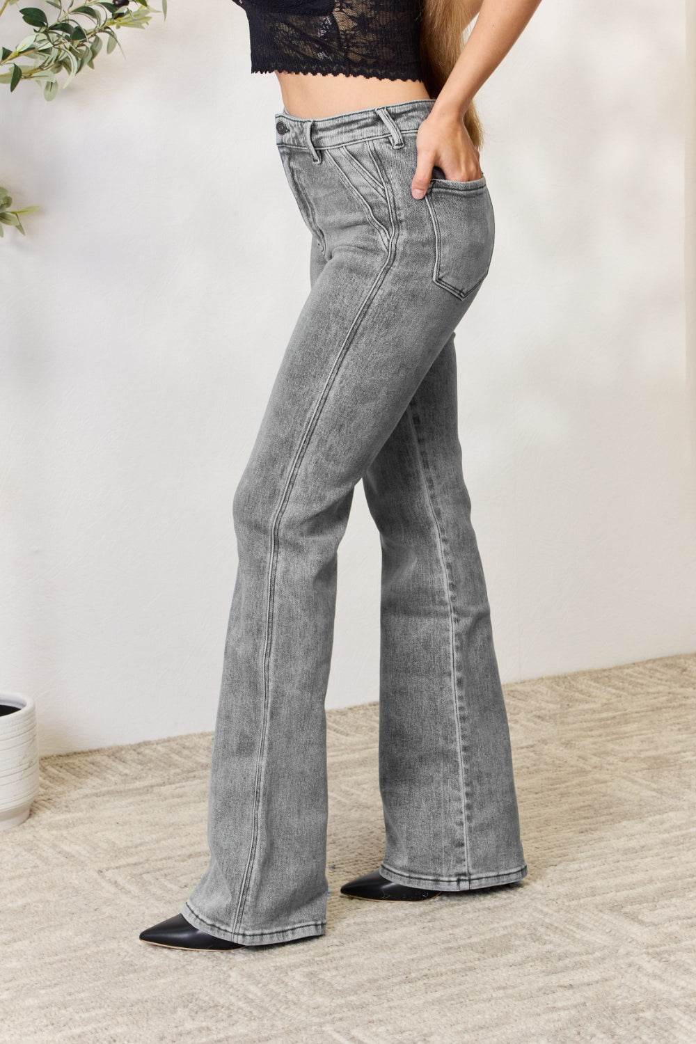 Kancan High Waist Slim Flare Jeans - DaTrendStore.Com