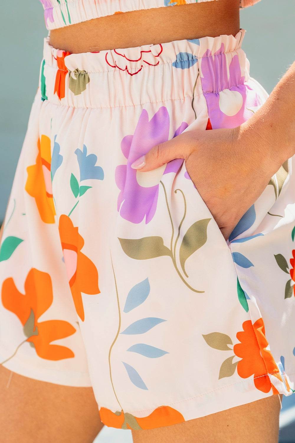 Printed Round Neck Sleeveless Top and Shorts Set - DaTrendStore.Com