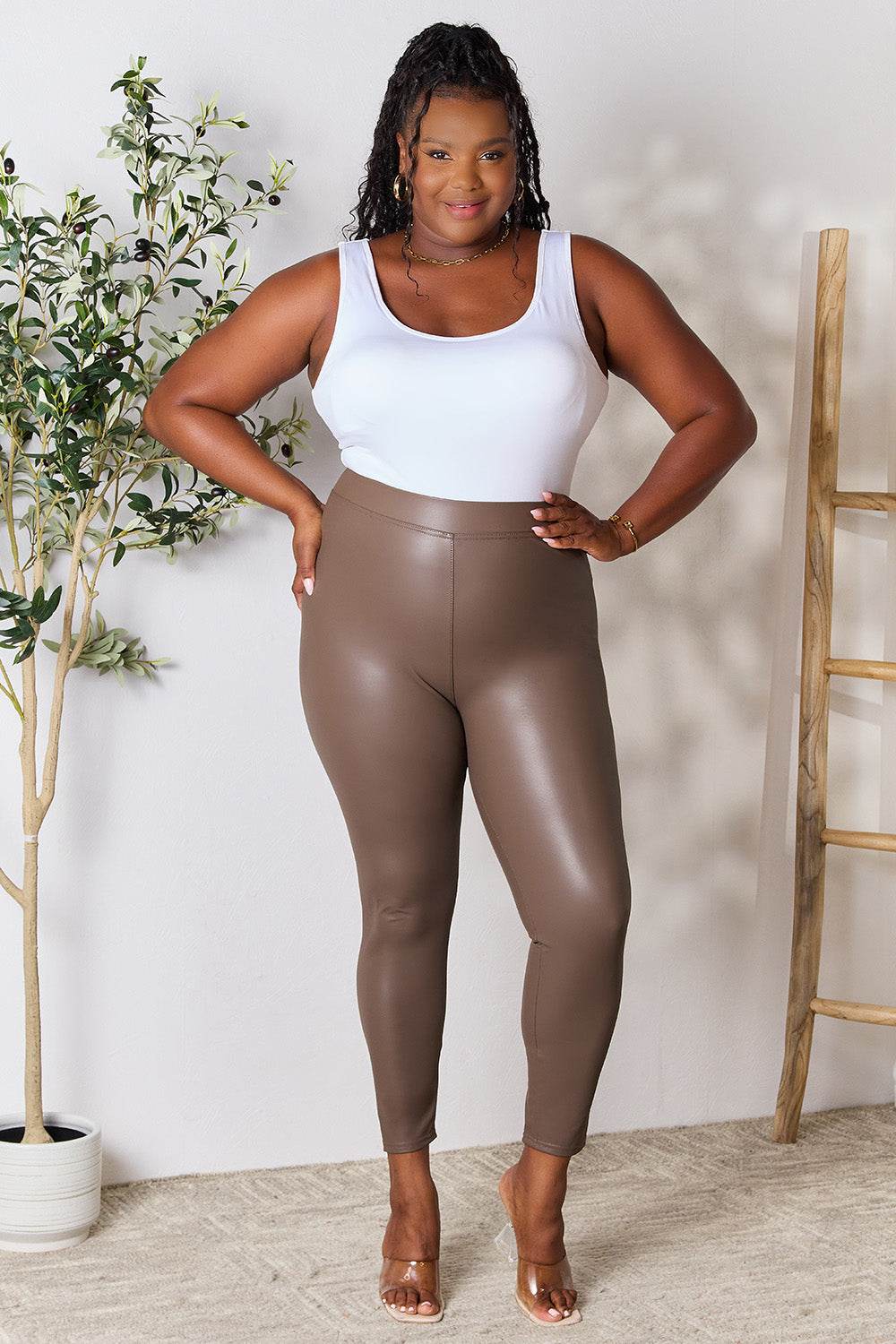 e.Luna Full Size High Waist Skinny Pants - DaTrendStore.Com