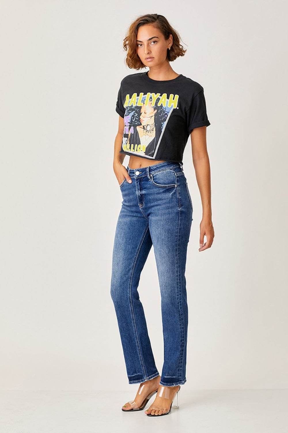 RISEN Mid Rise Slim Straight Jeans - DaTrendStore.Com