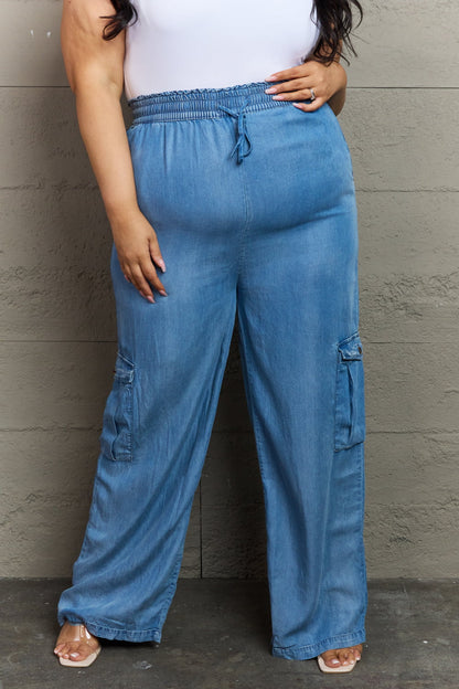 GeeGee Out Of Site Full Size Denim Cargo Pants