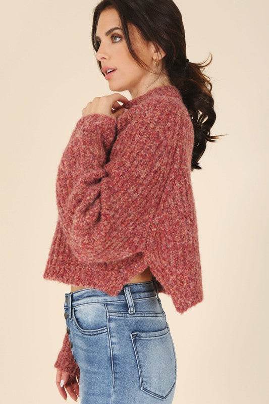 Melange multicolor sweater top - DaTrendStore.Com