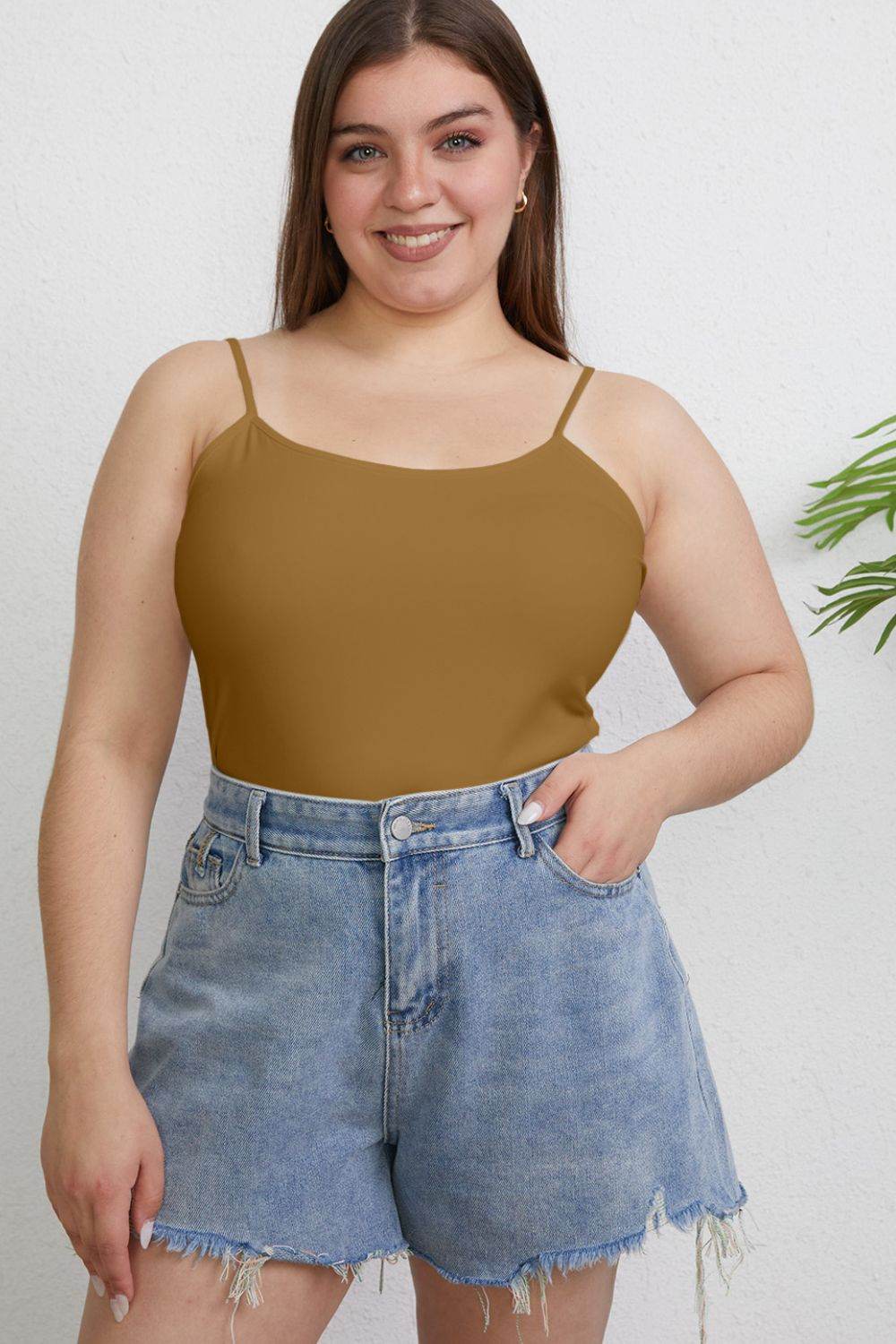 Basic Bae Full Size Round Neck Slim Cami - DaTrendStore.Com