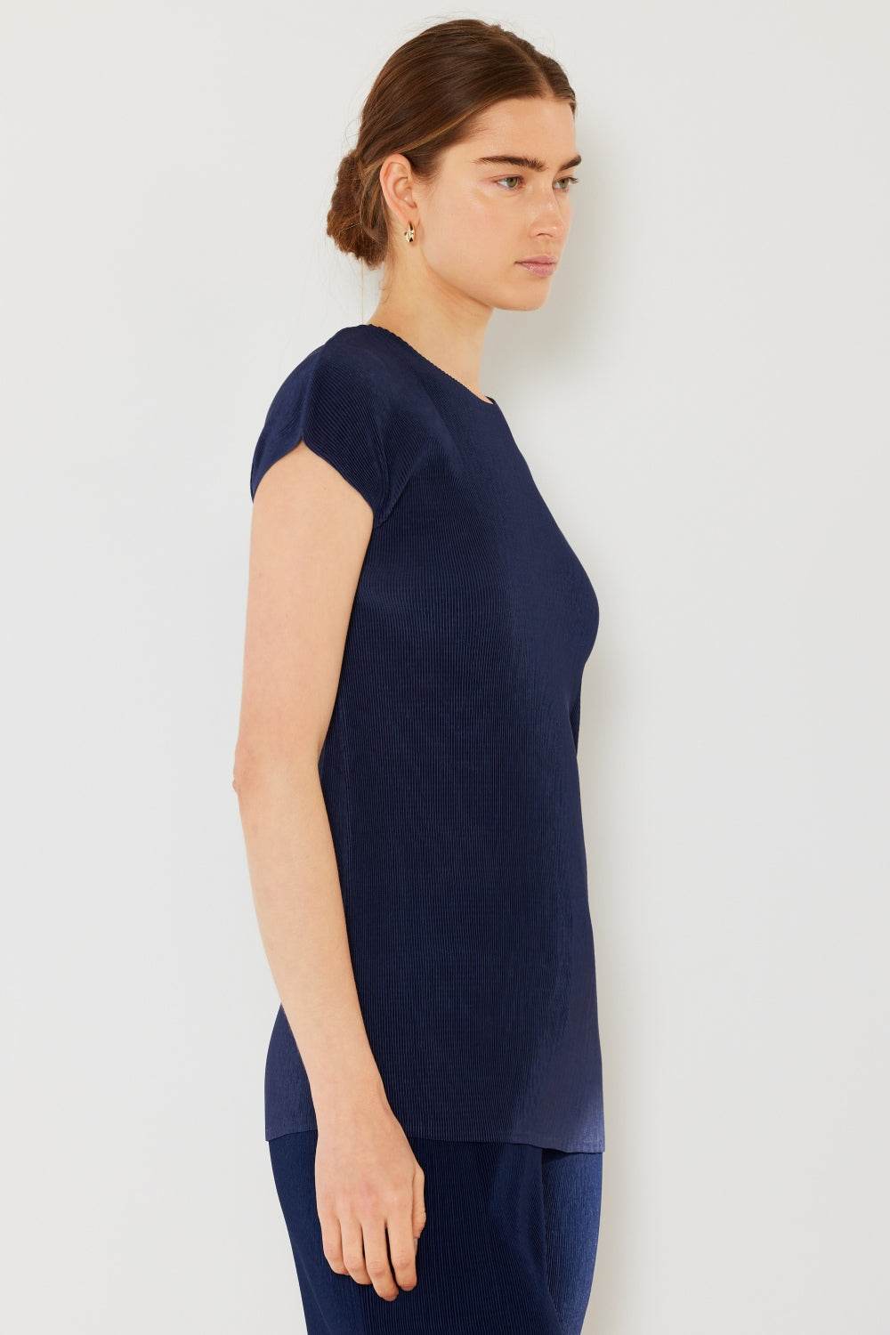 Marina West Swim Rib Pleated Cap Sleeve Top - DaTrendStore.Com