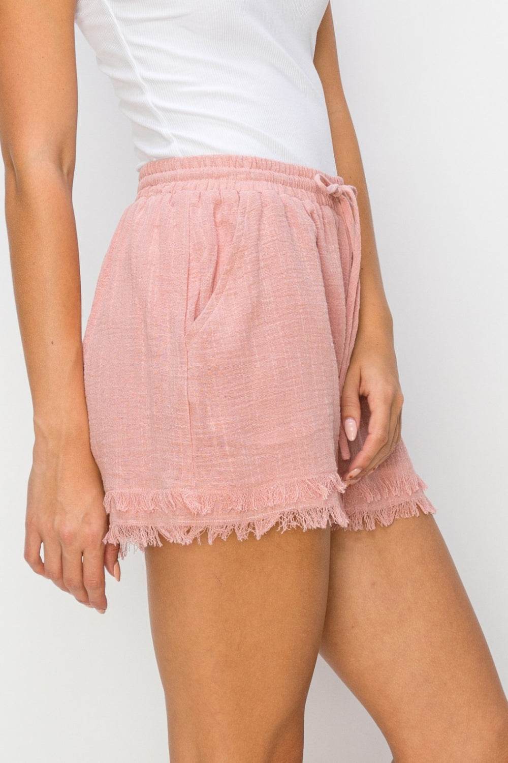 HYFVE Drawstring Frayed Shorts - DaTrendStore.Com