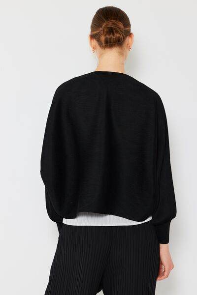Marina West Swim Rib Pleated Puff Sleeve Bolero Cardigan - DaTrendStore.Com