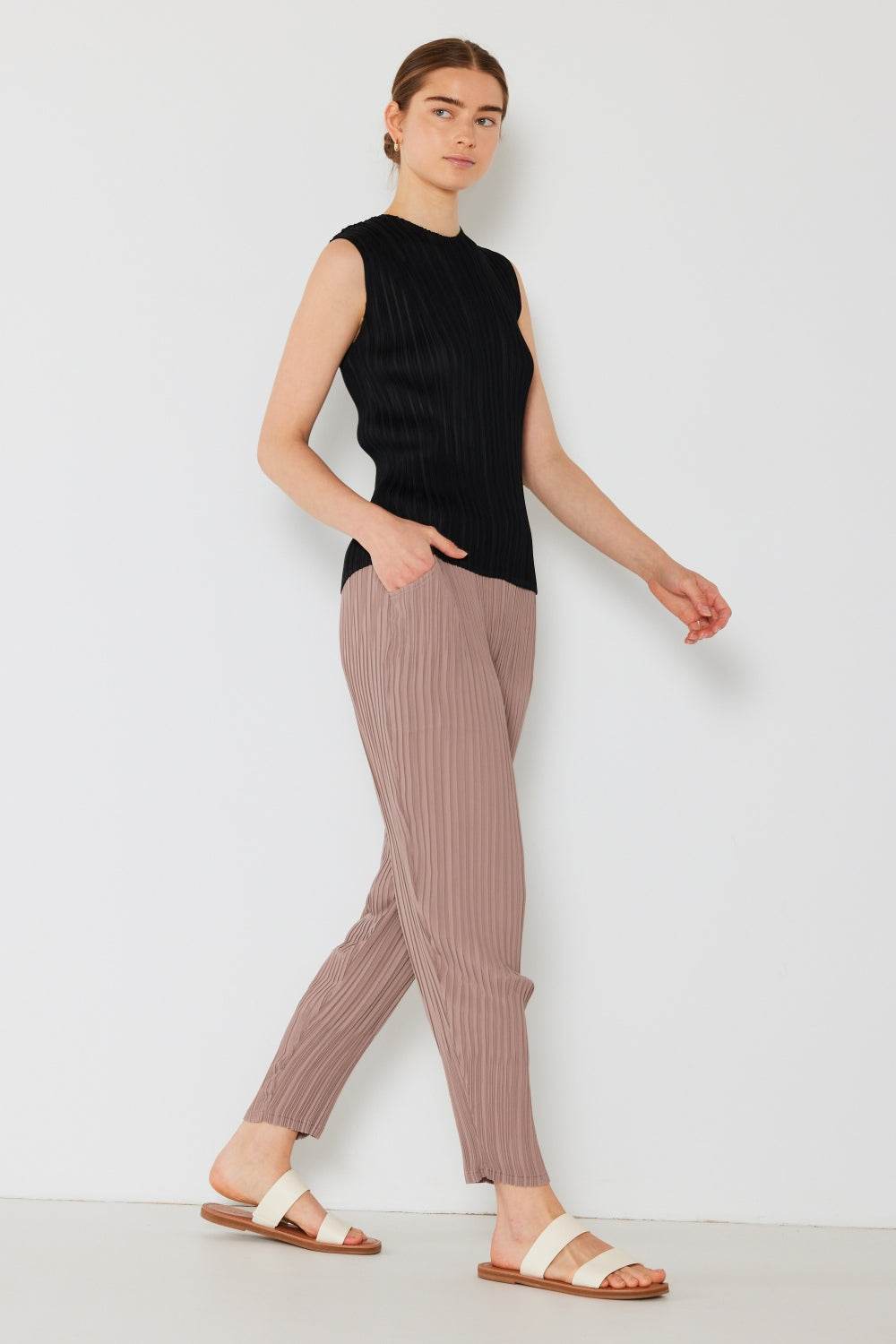 Marina West Swim Pleated Relaxed-Fit Slight Drop Crotch Jogger - DaTrendStore.Com