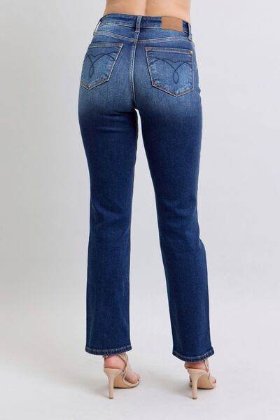 Judy Blue Full Size Washed Straight Leg Jeans with Pockets - DaTrendStore.Com