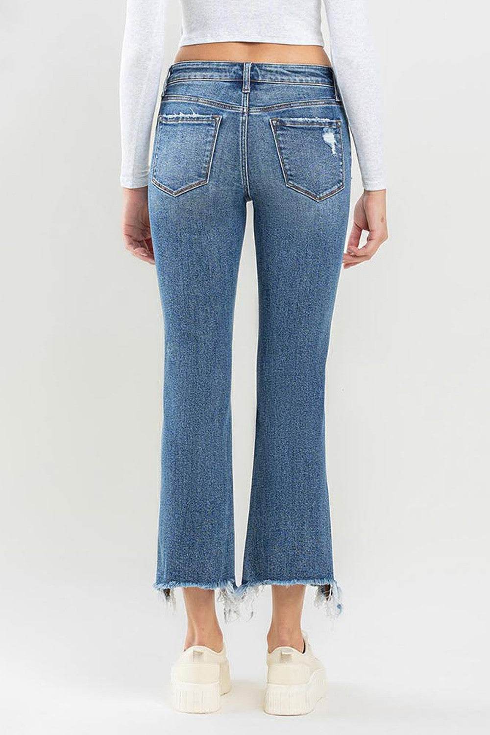 Lovervet Mid Rise Frayed Hem Jeans - DaTrendStore.Com